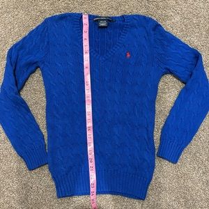 Ralph Lauren Sport women’s vneck cable knit sweater royal size medium